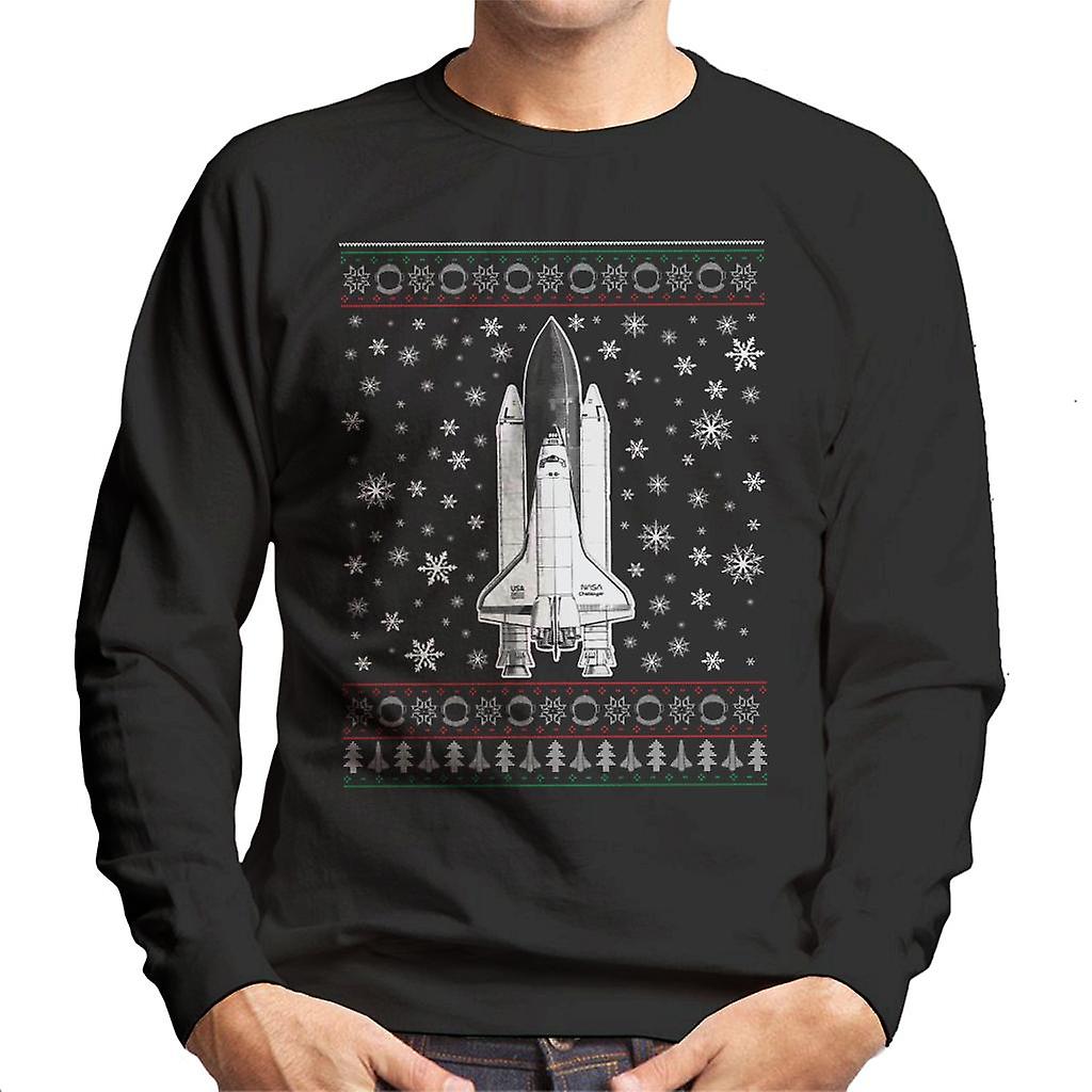 NASA Challenger Shuttle Christmas Knit Pattern Men's Sweatshirt