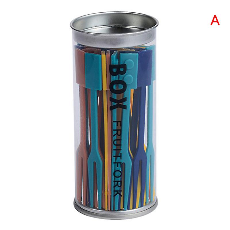 36 Pcs/box Creative Fruit Fork Cartoon Snack Cake Dessert Pick Kitchen Tools