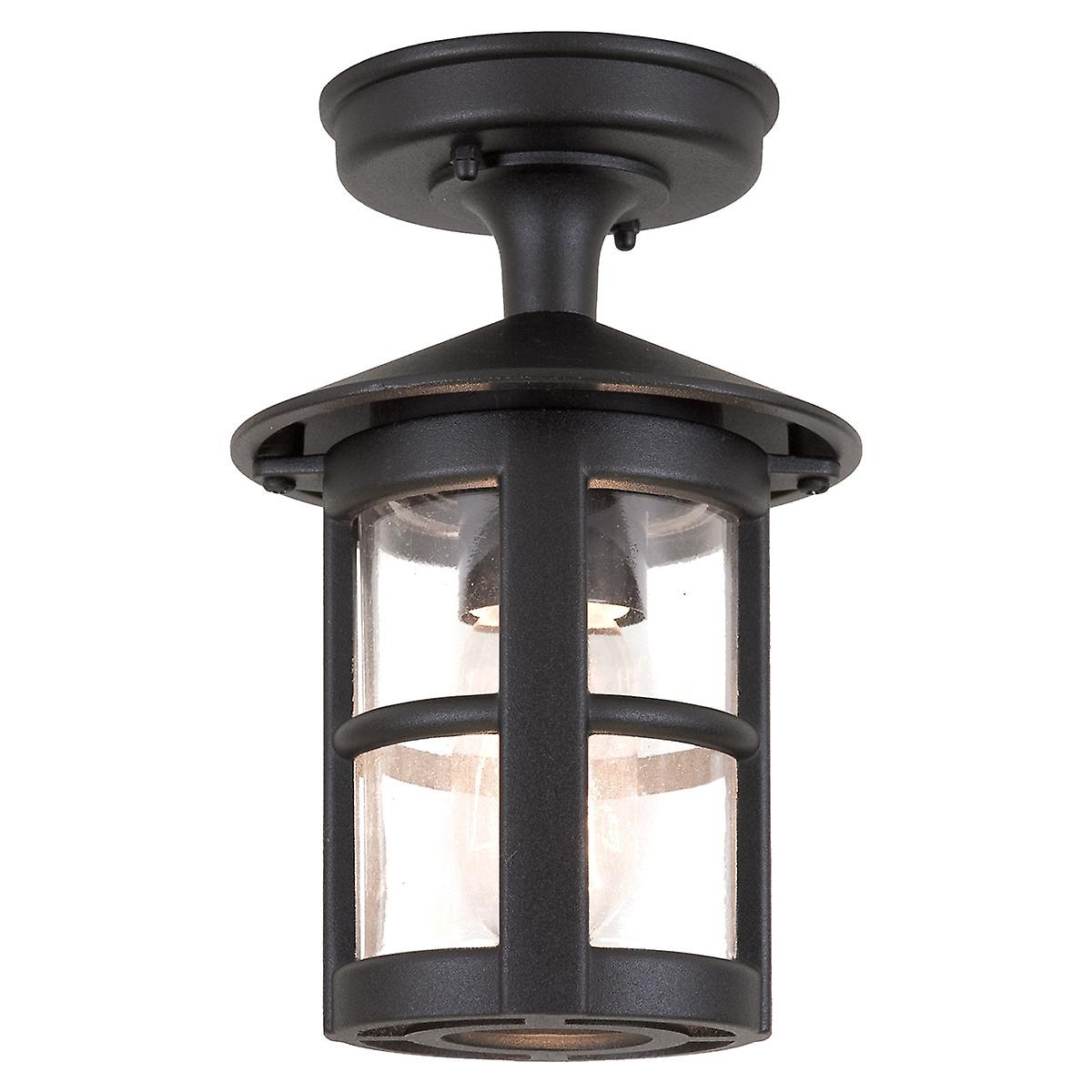Elstead Hereford - 1 Light Outdoor Flush Lantern Light Black IP43, E27