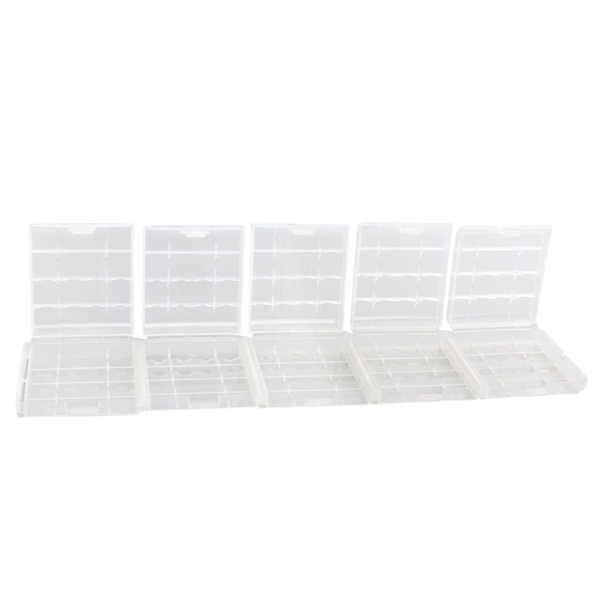 5pcs Aa /aaa Electronic Box Storage Hard Case Boxes (transparent)