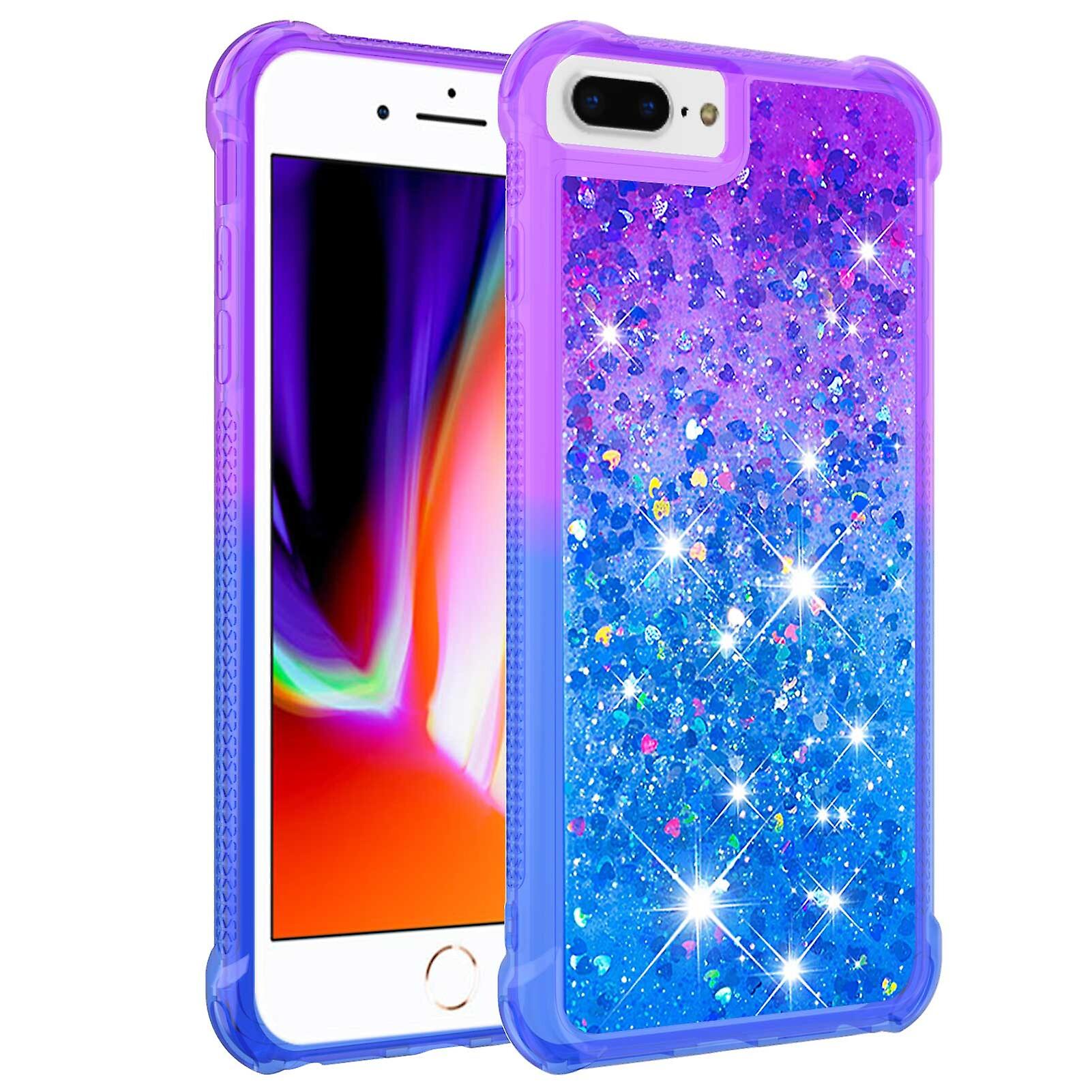 Case For Iphone 8 Plus/7 Plus Liquid Glitter Funny Bling Shiny Crystal Flowing Sparkle Moving Cover Clear Bumper Compatible With Iphone 8 Plus/7 Plus