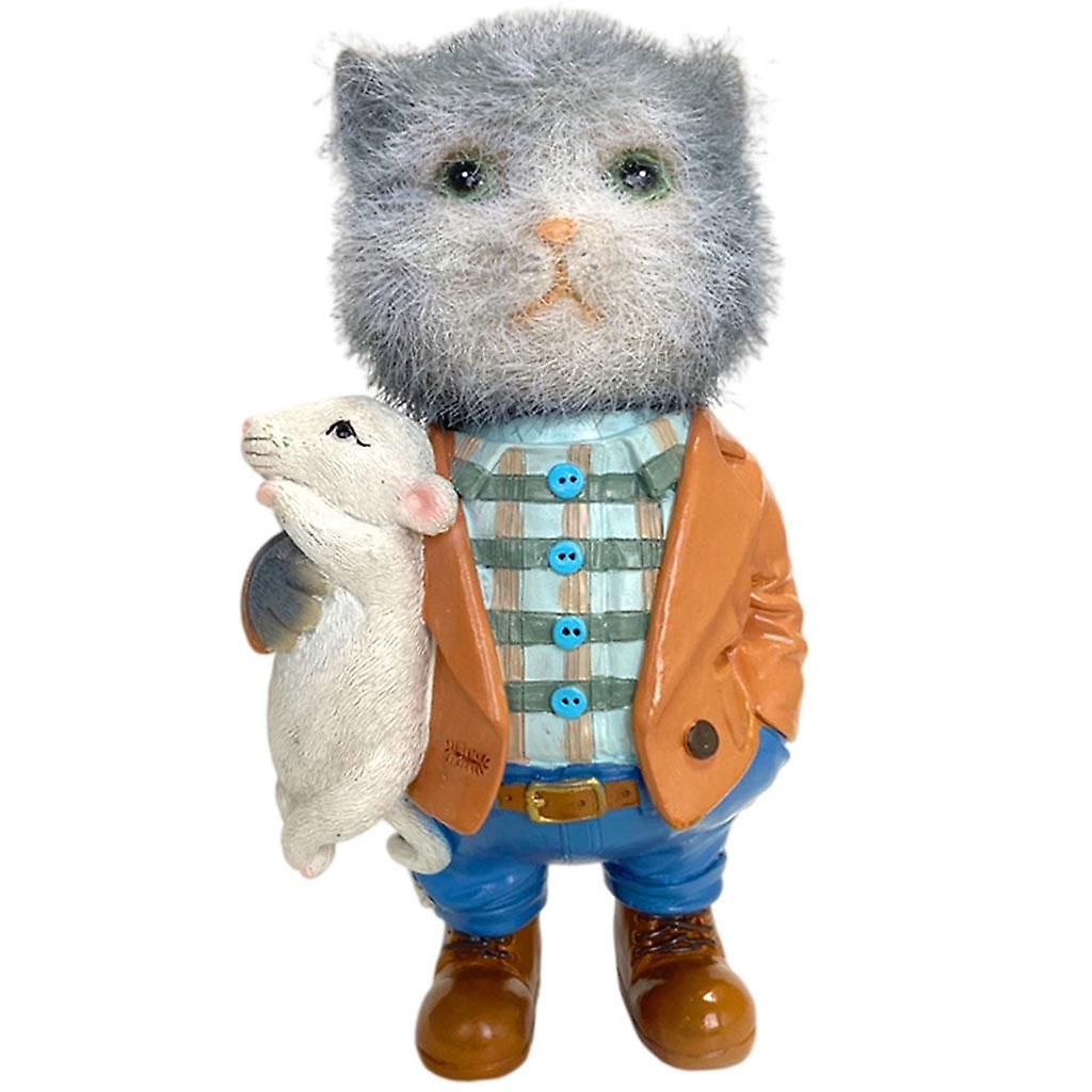 Cute Animal Statues Resin Decoration Accessories Funny for Patio Yard cat