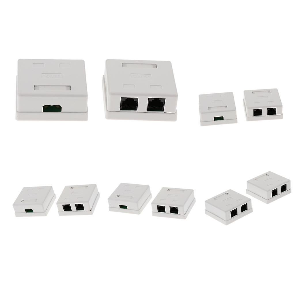 10x Cat5e DOUBLE Port Surface Mount Outlet Box  Face Plate Backbox Combo