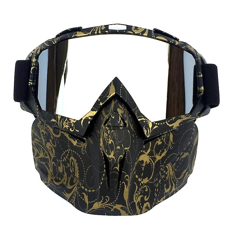 Motosiklet Gözlükleri Gözlükler Çıkarılabilir Maskeli Dirt Bike Gözlükleri Motokros Gözlükleri Yüz Kalkanı Ile Sürme Gözlüğü Anti-uv Yetişkinler Için Kadınlar Gençlik