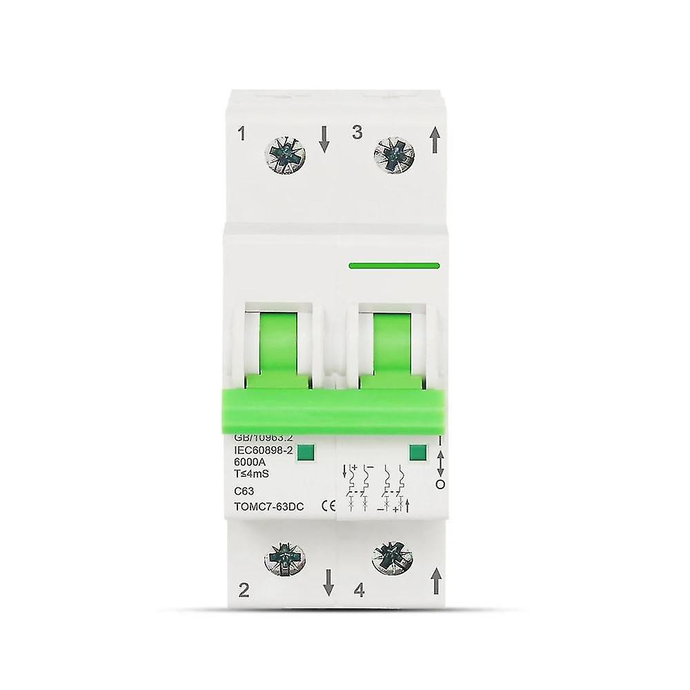 Dc550v Solar Pv Circuit Breaker 2p 63a Mini Circuit Breaker For Pv System Short Circuit Protector