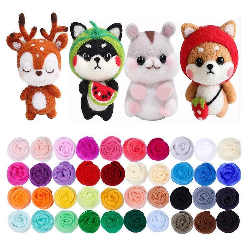 Needle Felting Kit, 40 Colors Wool Roving Set, Needle Felting Starter Kit For Beginner, Wool Felting Tool Kit With Felting Tool, For Diy, Arts And Cra