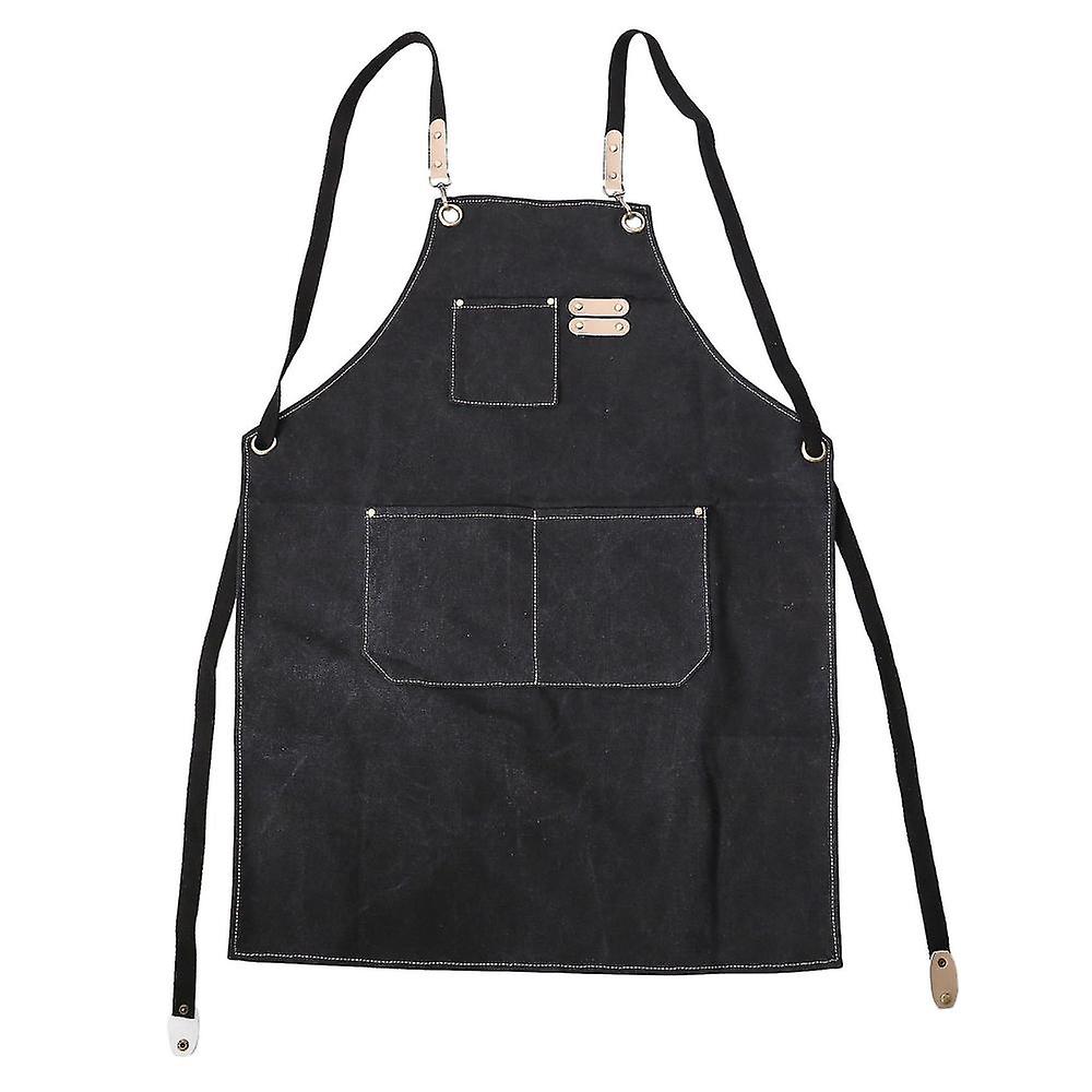 Unisex Waterproof Canvas Work Apron Carpenter Apron With 3 Tool Pocket For Workshop Kitchen Garden