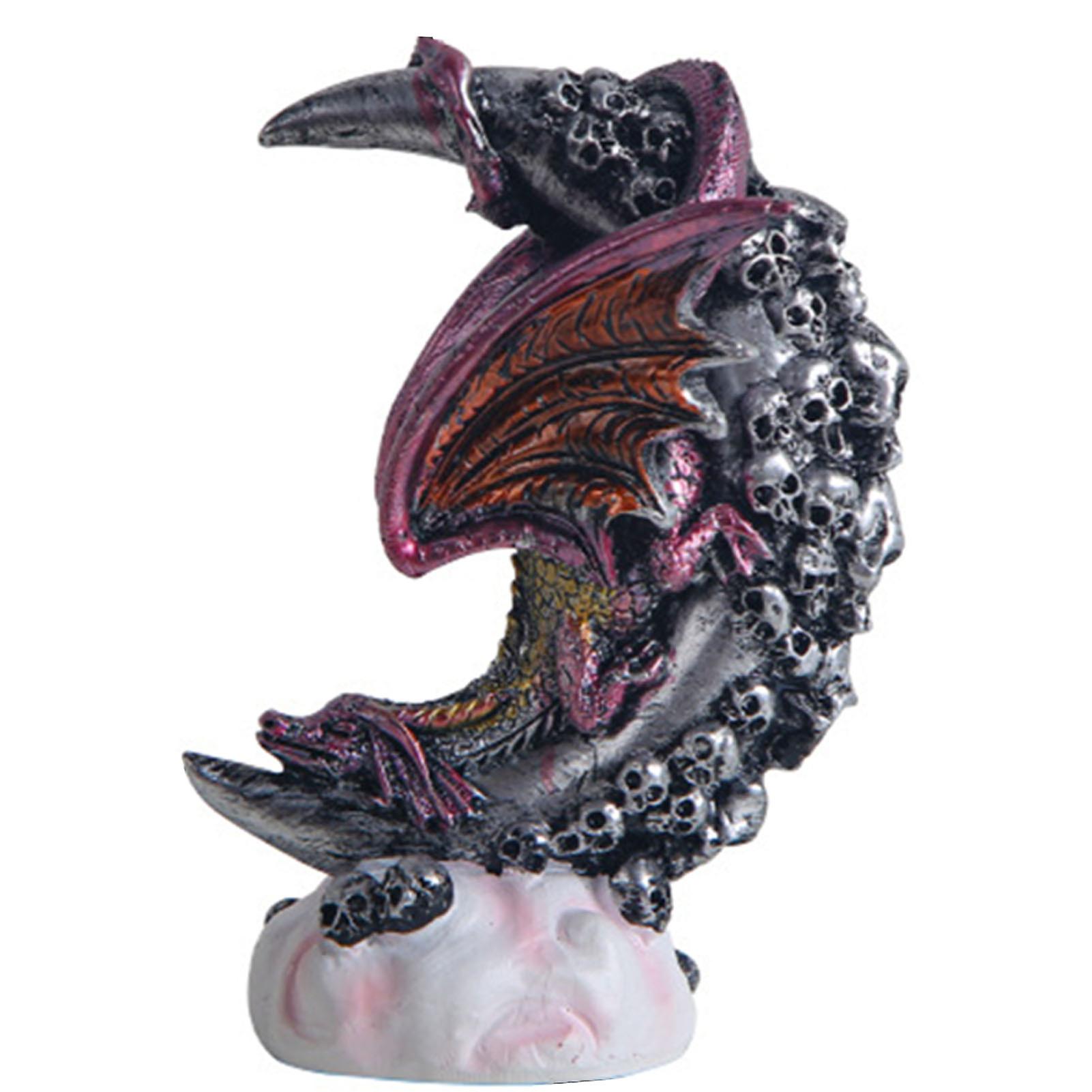 Moonbeam Dragon Resin Figurine Vivid Appearance Dragon Resin Statue For Halloween Home Decoration