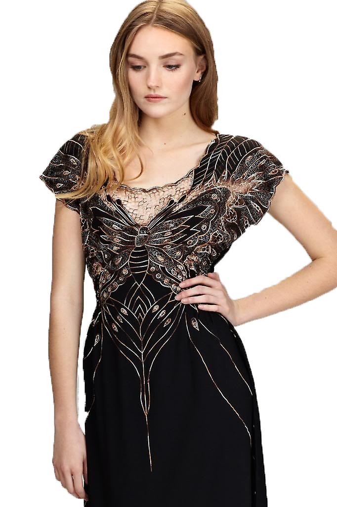 Sugarhill Boutique Butterfly Maxi Dress Black XS / UK 8 Fruugo US