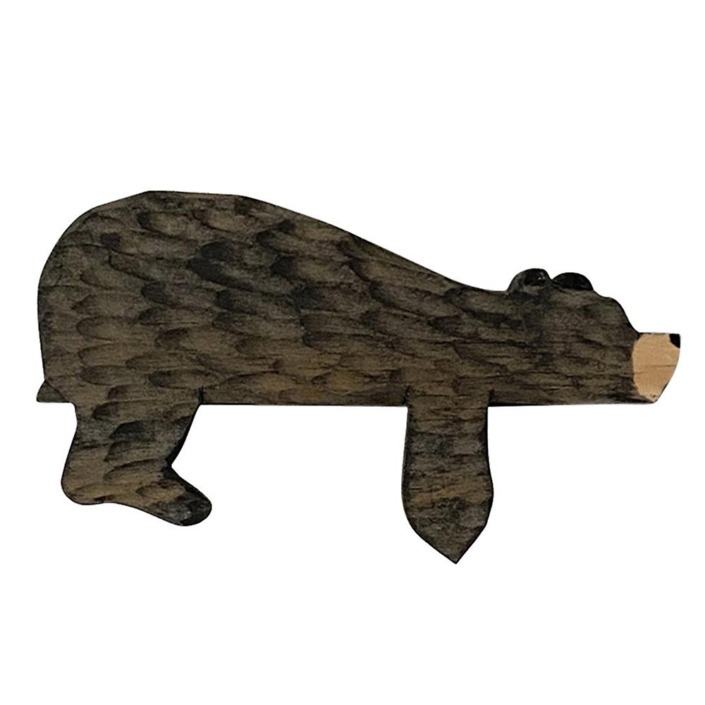 Wooden Bear Decoration Cute Bear Door Corner Door Topper Sculpture In Your Corner, Wooden Art Statue Decoration, Shelf Figurine Ornaments For Garden L