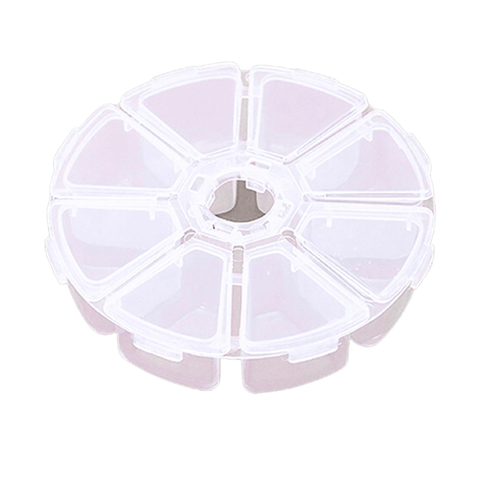 Medicine Box Round Shape Classification Storage 8 Grids Classification Bead Organizer For Traveling