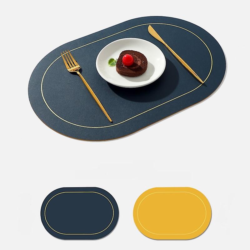 Two-color Double-sided Pu Leather Placemats Set Of 4 Placemats For Dining Washable Anti-slip