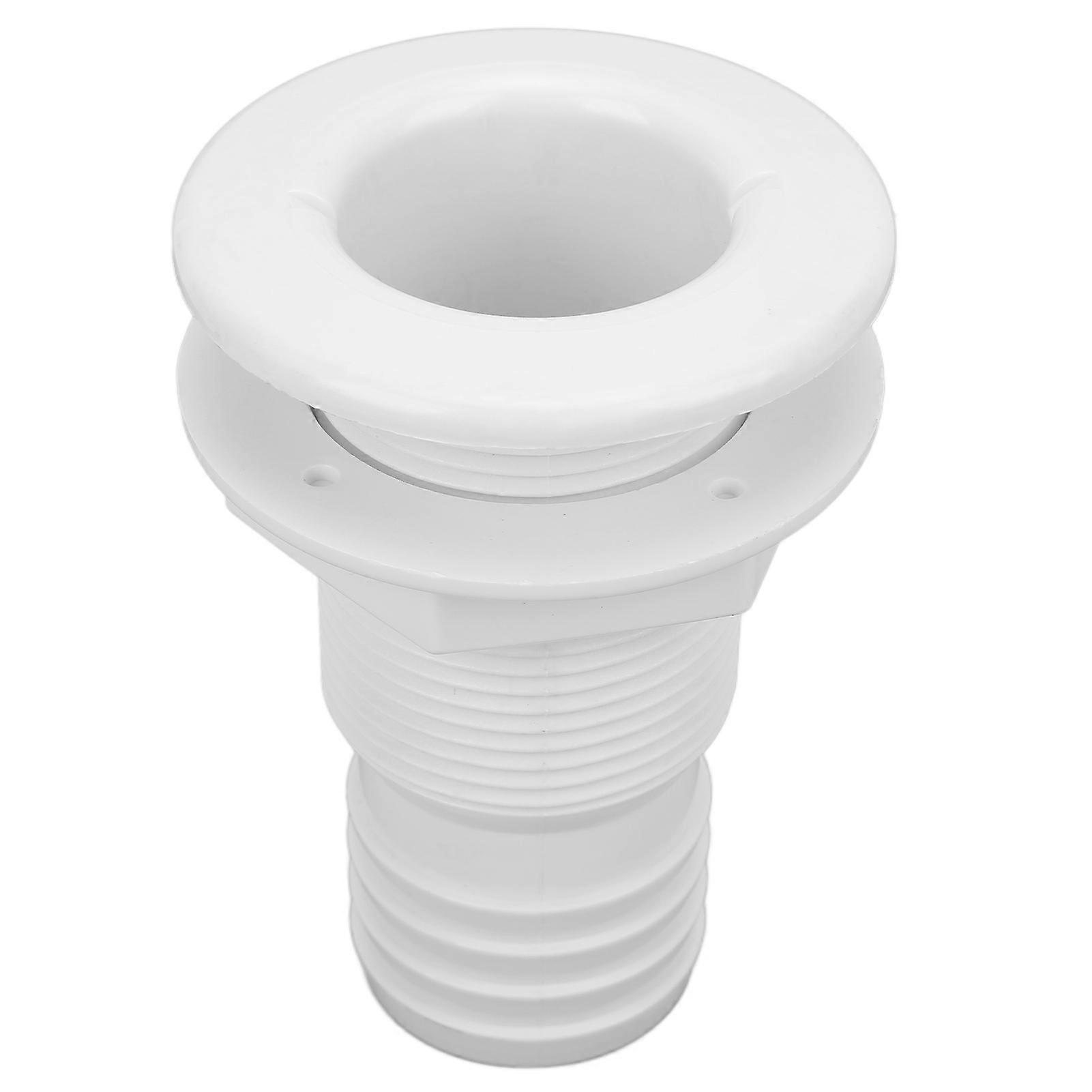 5cm White ABS Plastic Marine Thru-Hull Hose Fitting Drain Outlet Accessory