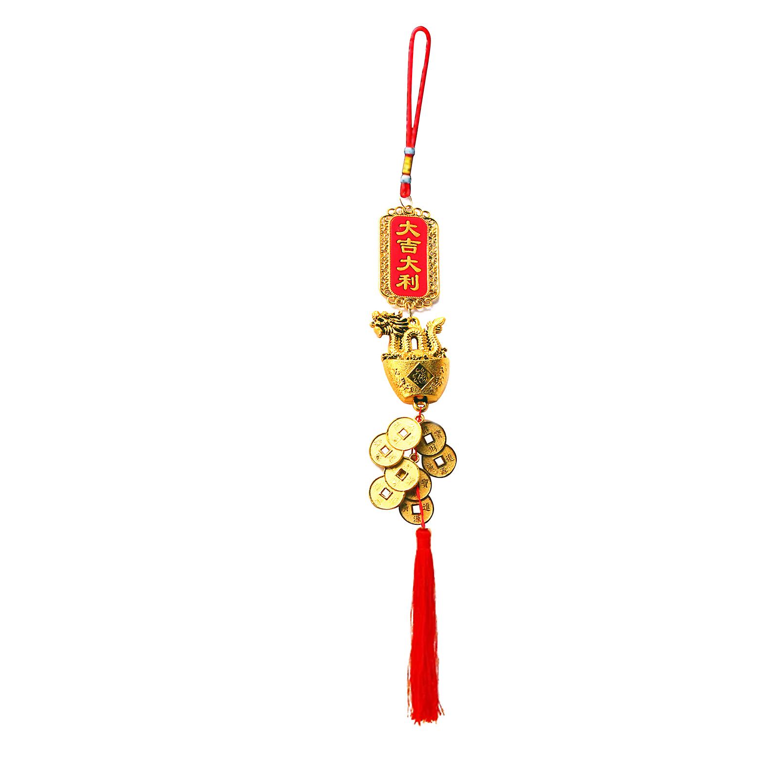 Hanging Plated Pendant Decoration Dragon Charm Year of The Dragon Hanging Ornament for Car Home Office