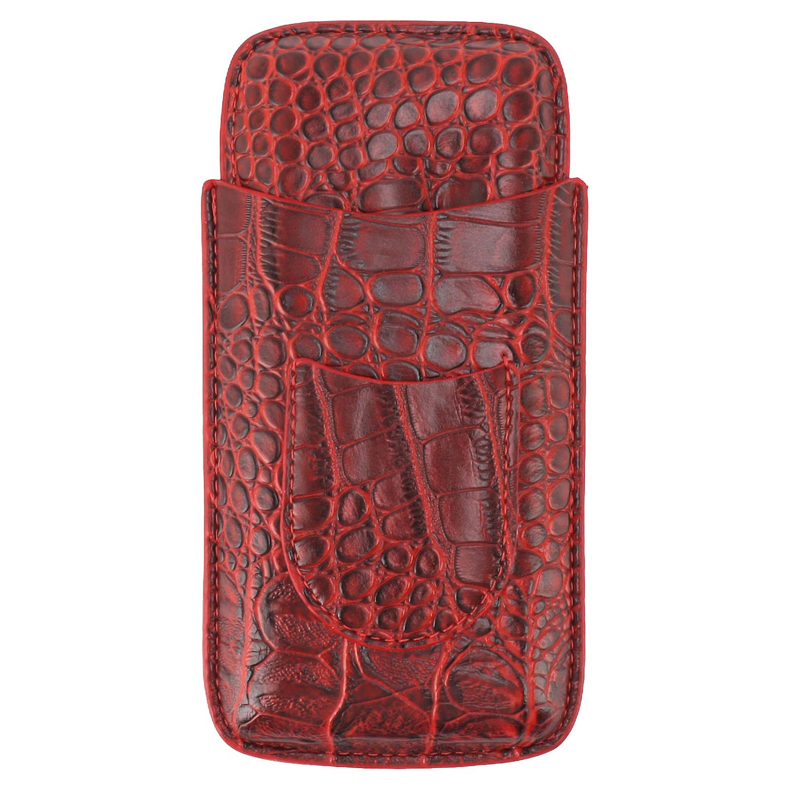 Leather Travel Case for 3 Cigars – Soft Touch Portable Pouch