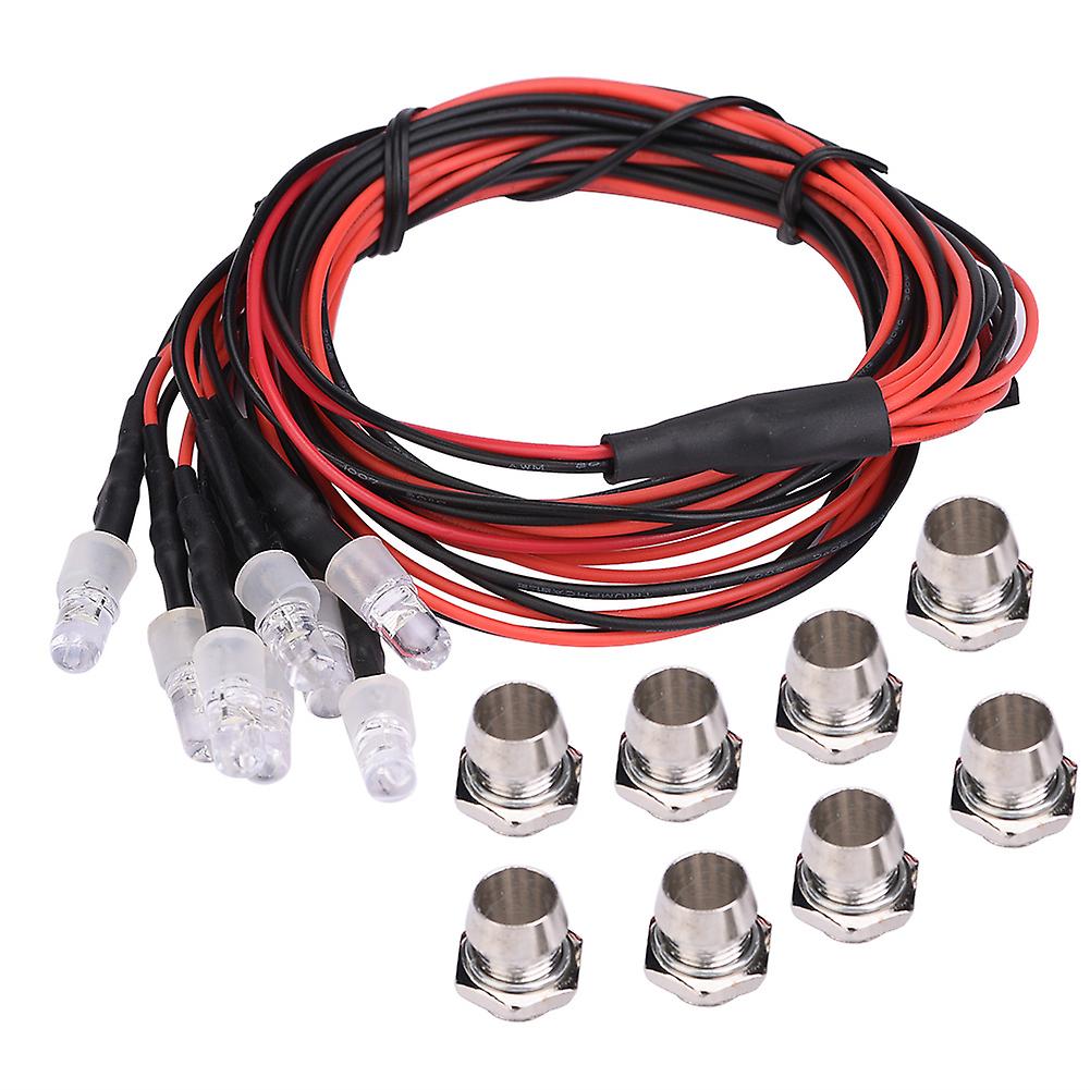 8pcs 5mm LED Headlights for RC Drift Car Model