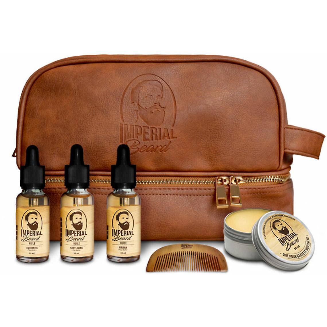 Beard Oil & Wax Kit - 3 Beard Oils/ Moisturizing Wax/ Comb & Pouch