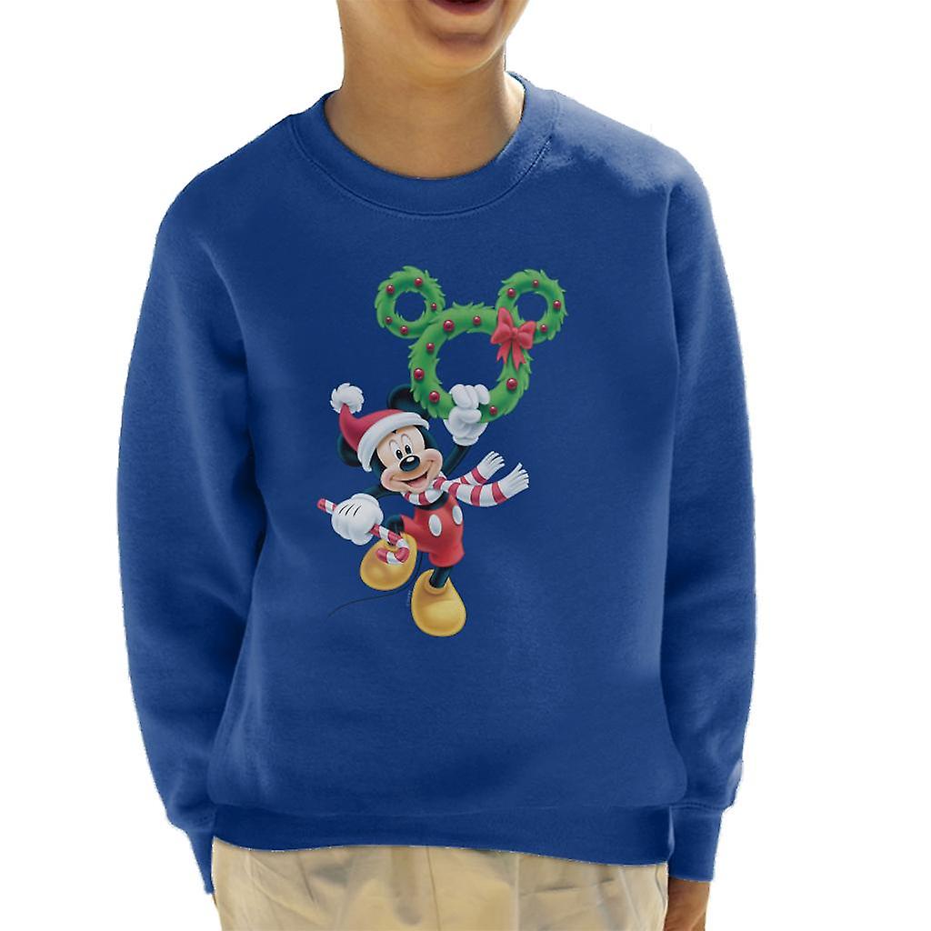 Disney Mickey Christmas Mouse Wreath Kid's Sweatshirt