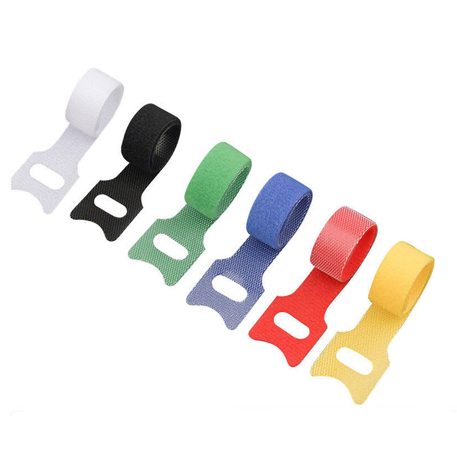 50 Pack Durable Nylon Self-Gripping Cable Ties, Rich Colors, for Home and Office Management