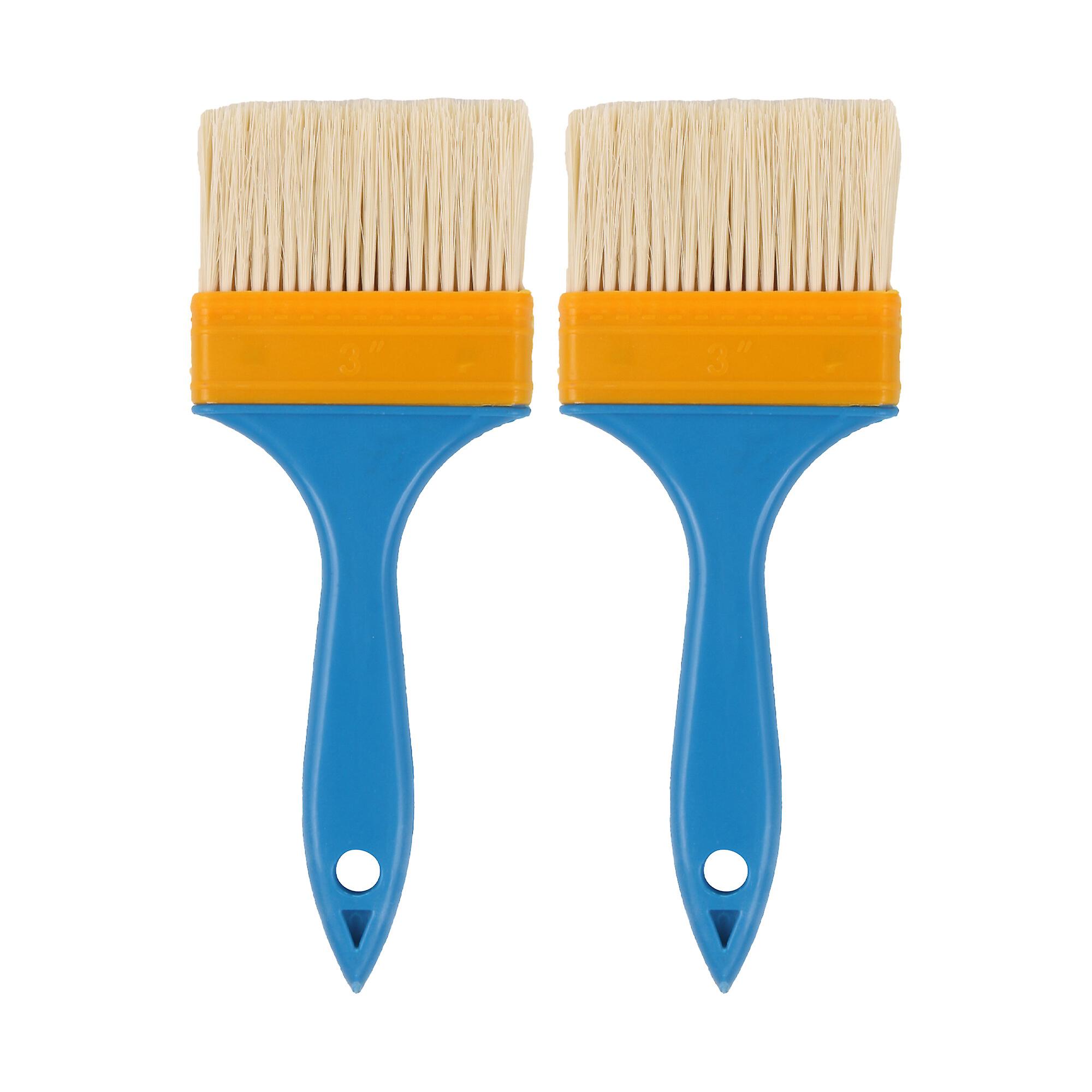 2 Pcs Painting Brush Tool for Interior Exterior with Plastic Handle 3Inch
