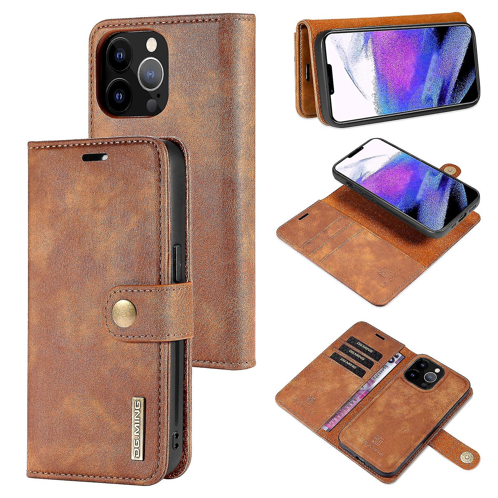 Crazy Horse Leather Case For Iphone 13 Pro Max Brown