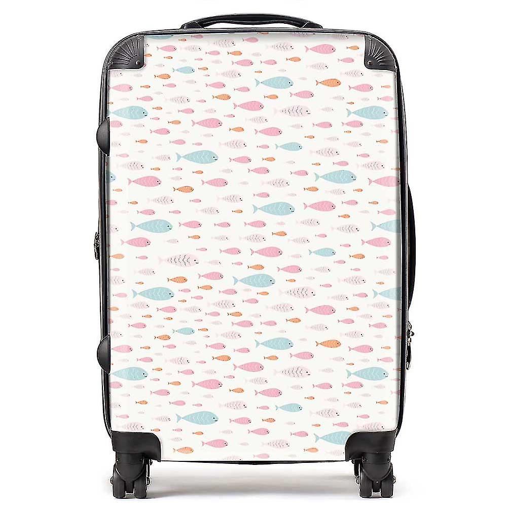 Hand Drawn Swimming Fish Suitcase