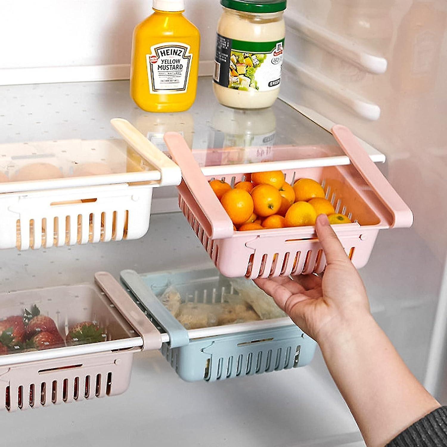 Pieces Fridge Drawer Organizer, Collapsible With Drawer Organizer Fridge Storage Box, Fridge Storage
