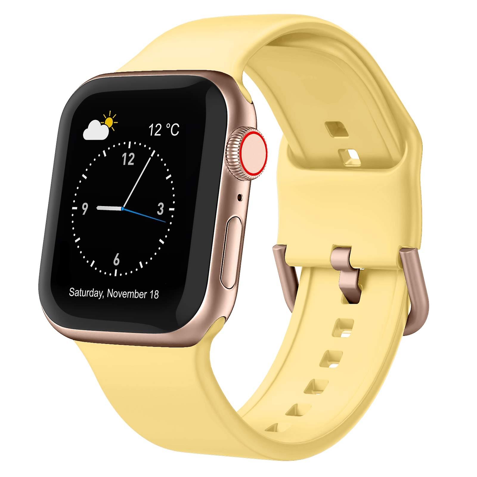 For Apple Watch Series 7 45mm Pin Buckle Silicone Watch Band