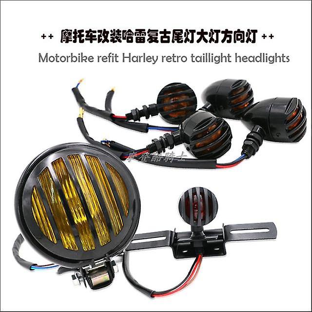 Motorcycle modified 12V Shan headlights Retro headlights, tail lights, and direction lights are suitable for Harley Cruise Prince cars