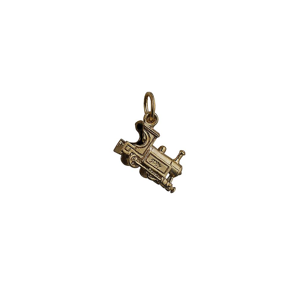 9ct Gold 15x6mm Train Pendant or Charm