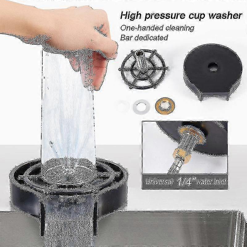 Stainless Steel Automatic Cup Glass Rinser Cleaning Tool For Bar Coffee Shop