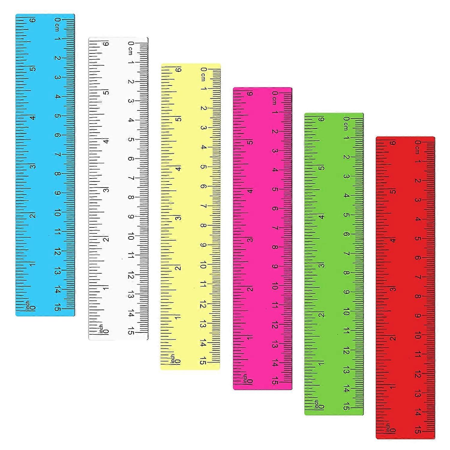 6pcs 6 pollici righelli Multipack, righello chiaro, 15 cm righello, premi pratici per gli studenti, righello di plastica, colorato, piccolo righello, righelli per bambini, simpatico righello di classe
