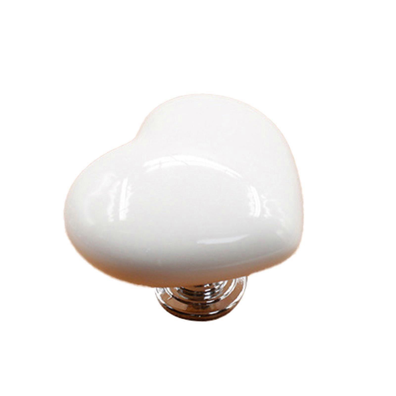 Creative Drawer Handle - Heart Shape Wear-resistant Ceramic Cabinet Knobs for Cupboard, Sturdy and Cute