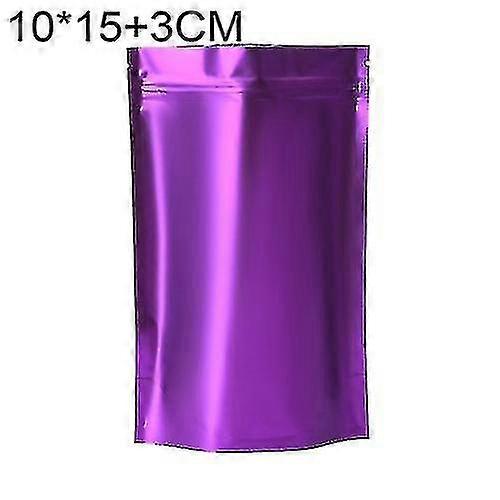 100pcs Matte foglio di alluminio Snack Stand-up Sacchetti, Dimensioni: 10x15 + 3cm (viola)