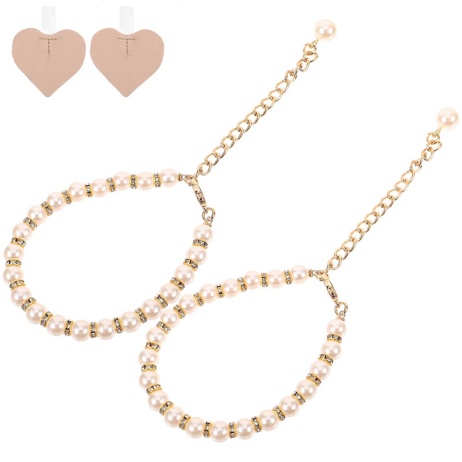 2stk perle sko stropper elegante ankelstropper udskiftning sko stropper til hæle