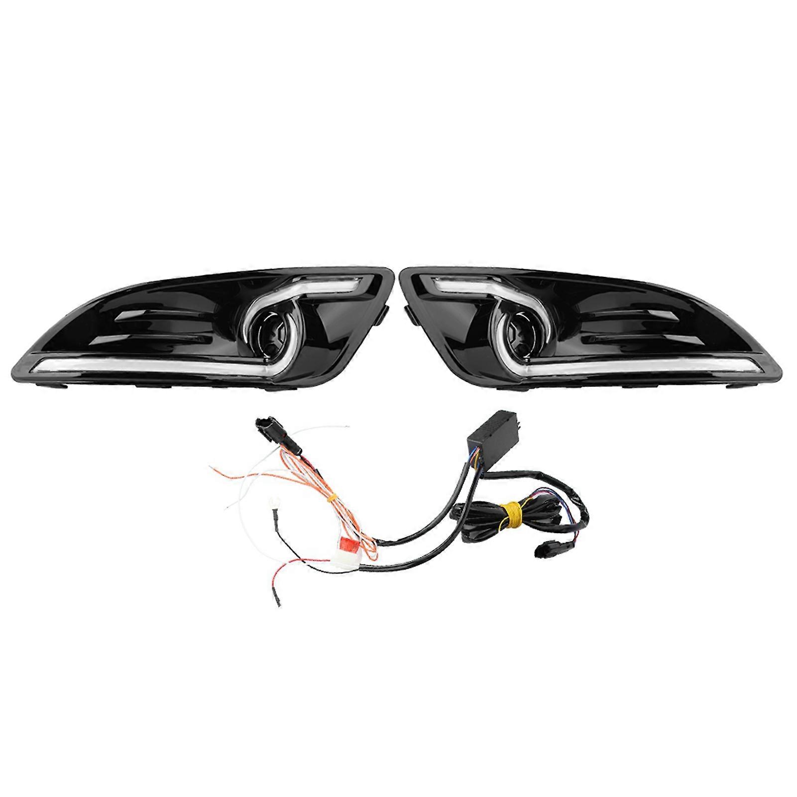 1 Pair Car Daytime Running Light Turn Signal 2?Color LED Fog Lamp for Ford Fiesta 13?16