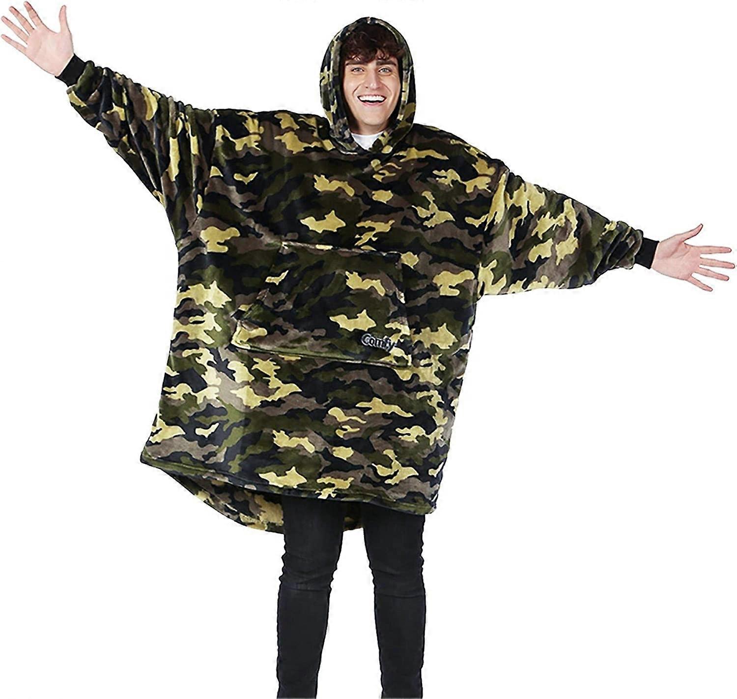 Piger overdimensioneret tæppe hættetrøje, varm bærbar hættetrøje tæppe, super blød Sherpa fleece sweatshirt med kæmpe lomme