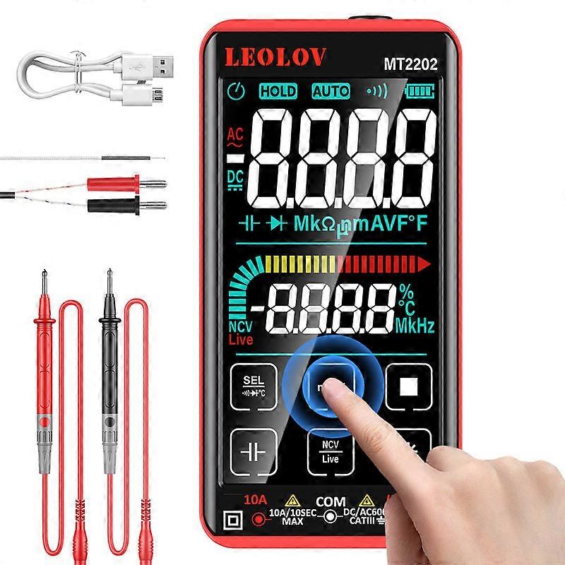 Digital Multimeter Tester Smart Touch Screen Rechargeable Auto-ranging 10000 Counts Trms Ac/dc Amp Ohm Voltage Meter Capacitance