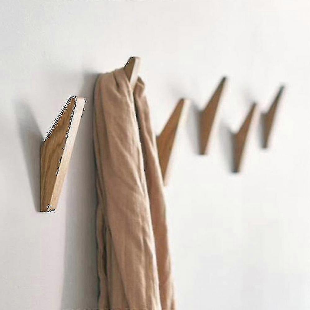 6 Pieces Vintage Wooden Hooks Wooden Hooks 5 Kg Load Capacity Wall Hooks Bathrobe Hooks Hat Hooks Coat Hooks Multipurpose Hooks Key Hooks POW