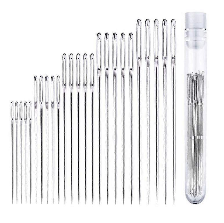 25 pezzi di aghi da cucito affilati a cruna grande - Aghi per trapuntatura a mano in acciaio inossidabile