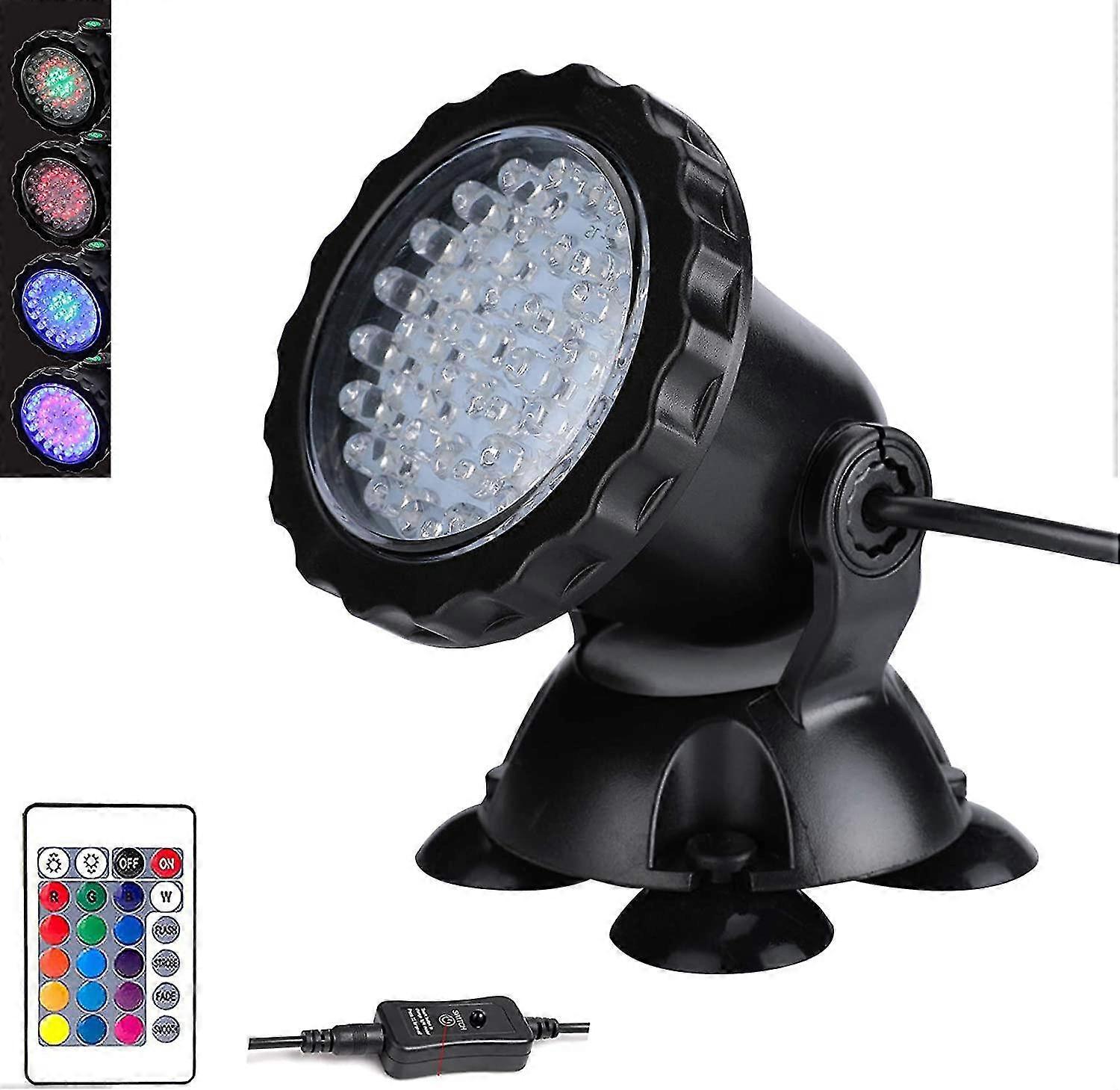 Dww-european Pond Lamp, Underwater Spotlight, Color Changing Landscape Lamp, With 36 Led Bulbs For Remote Control, Underwater Lamp, Suitable For Aquar
