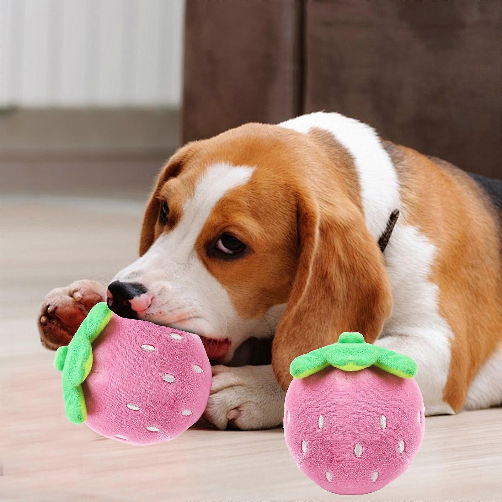 Trendy Strawberry Toy For Pet - Interesting Pet Toy For Dogs And Cats - User-friendly For Chewers And Barkers 2pcs