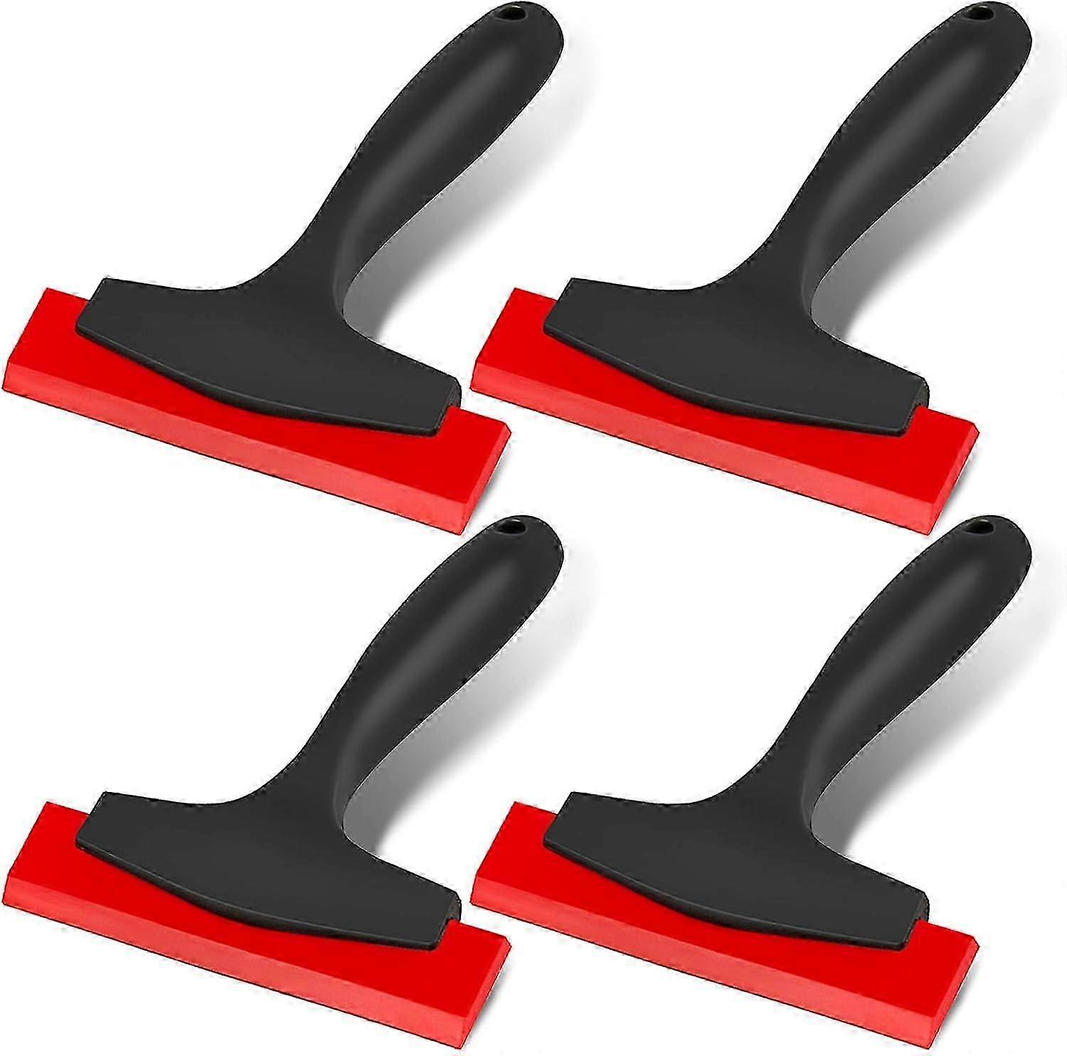Rubber Small Squeegee,Window Squeegee with Handle Silicone Window Squeegee Flexible Rubber Squeegee Small Shower Squeegees  4Pcs