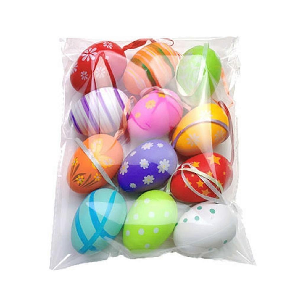  12Pcs Easter Colorful Eggs Children DIY Educational Kit Household Props