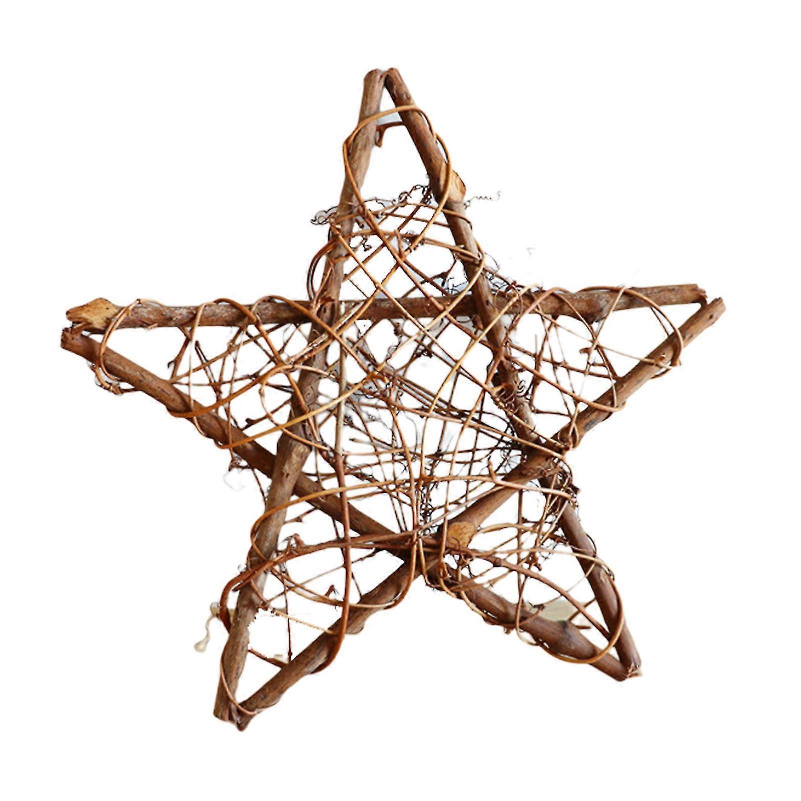Wharick Rattan Circle Durable Nice-looking Non-woven Fabric Christmas Star Shaped DIY Rattan Circle