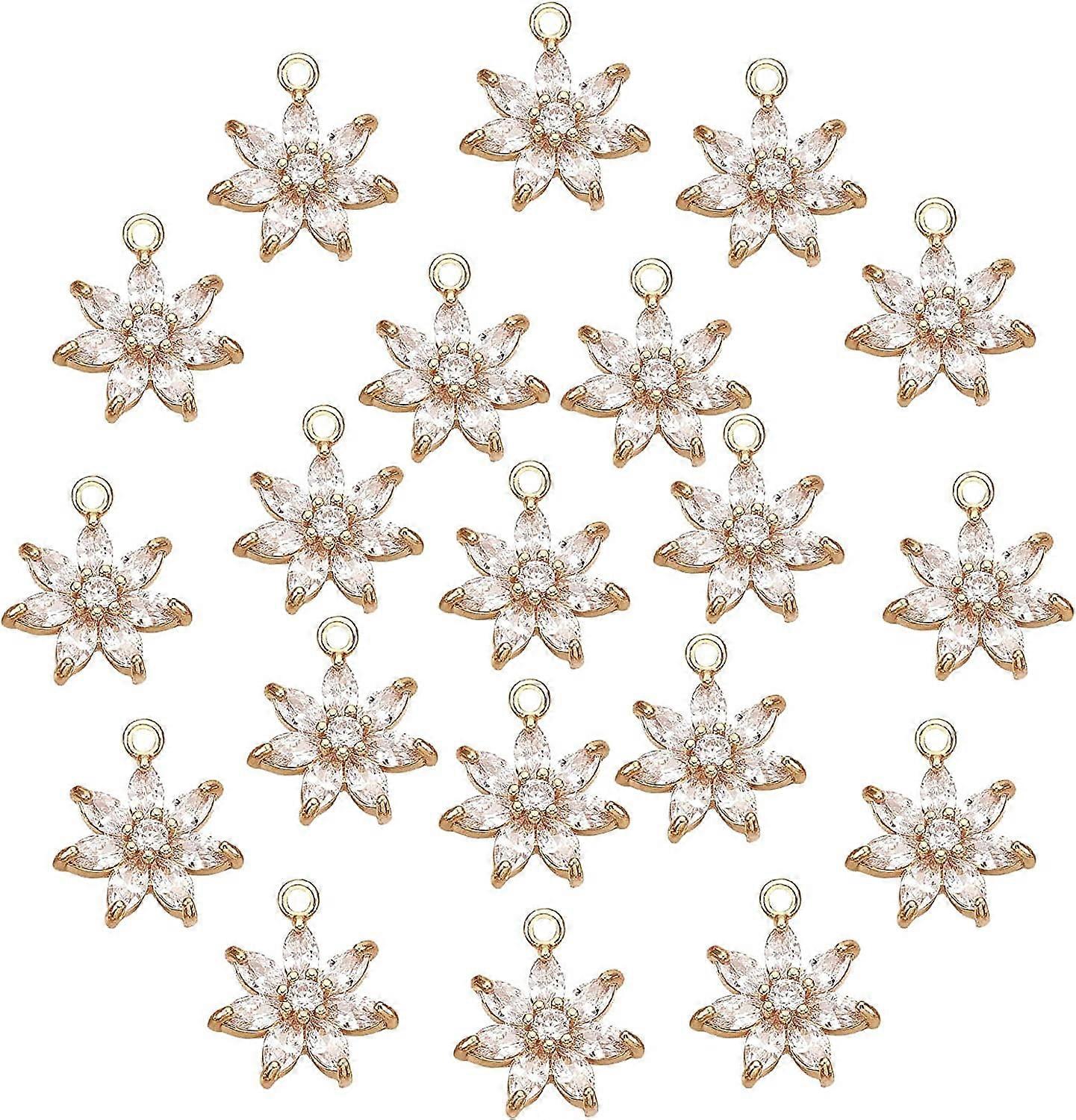 Micro Pave Cubic Zirconia Charms Long-Lasting Plated Brass Pendants with Crystal CZ Stone