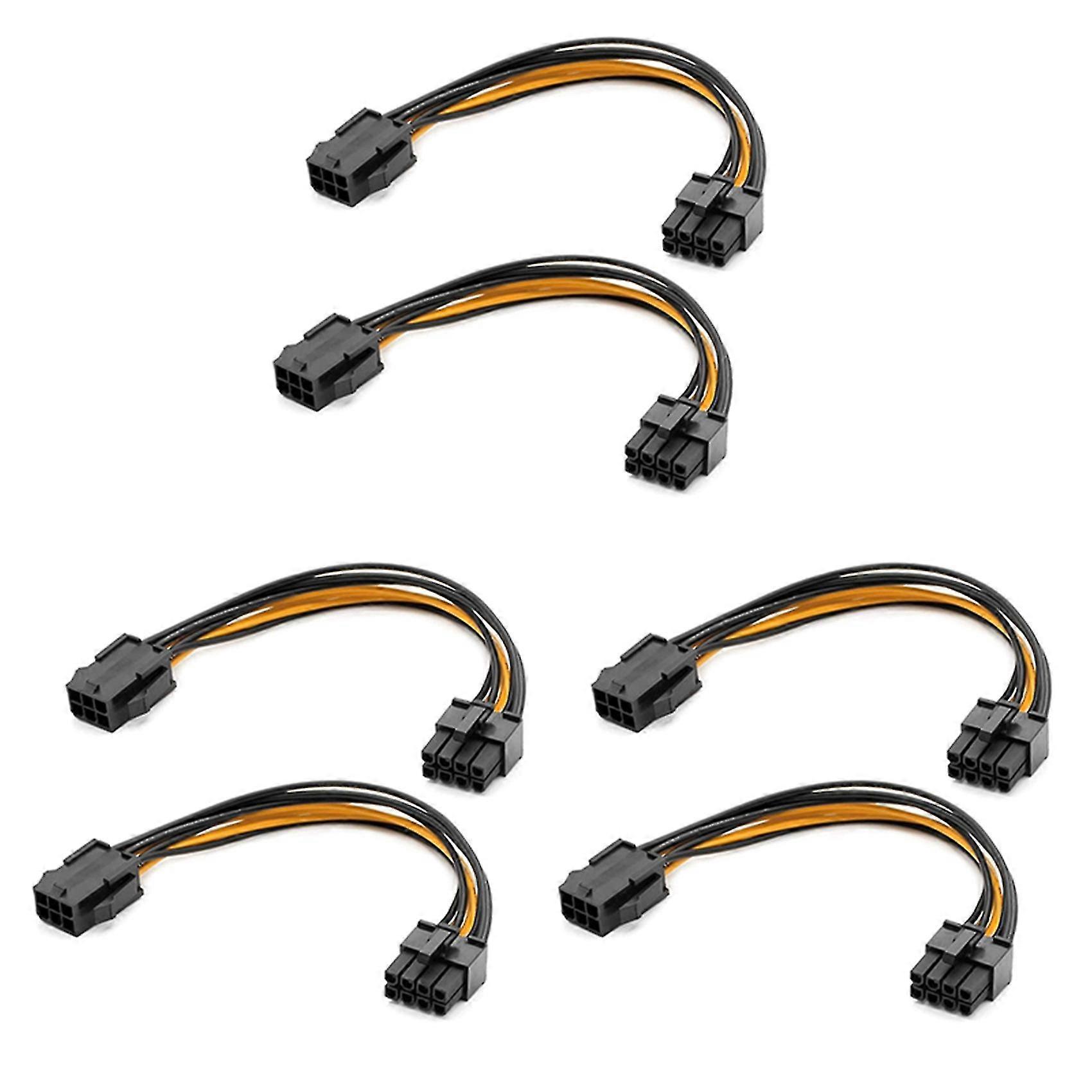6 Pack Graphics Card 6 Pin To 8 Pin Pcie Adapter Power Cable (gpu Video Graphics Card Power Cable)