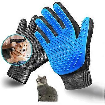 Dyrestellhanske, massasjehanske, badehanske, skånsom børstehanske, effektiv kjæledyrhårfjernervott, perfekt for hund og katt med lang og kort