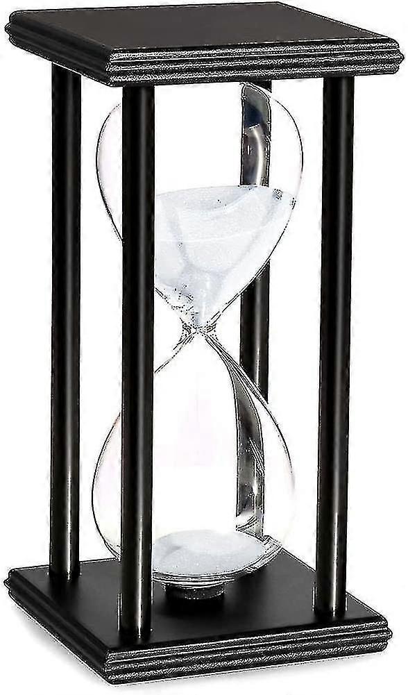 20 Minutes Hourglass White Sand Timer Wooden Black Stand Hourglass Clock For Office Kitchen Decor Home - 20min White Sand