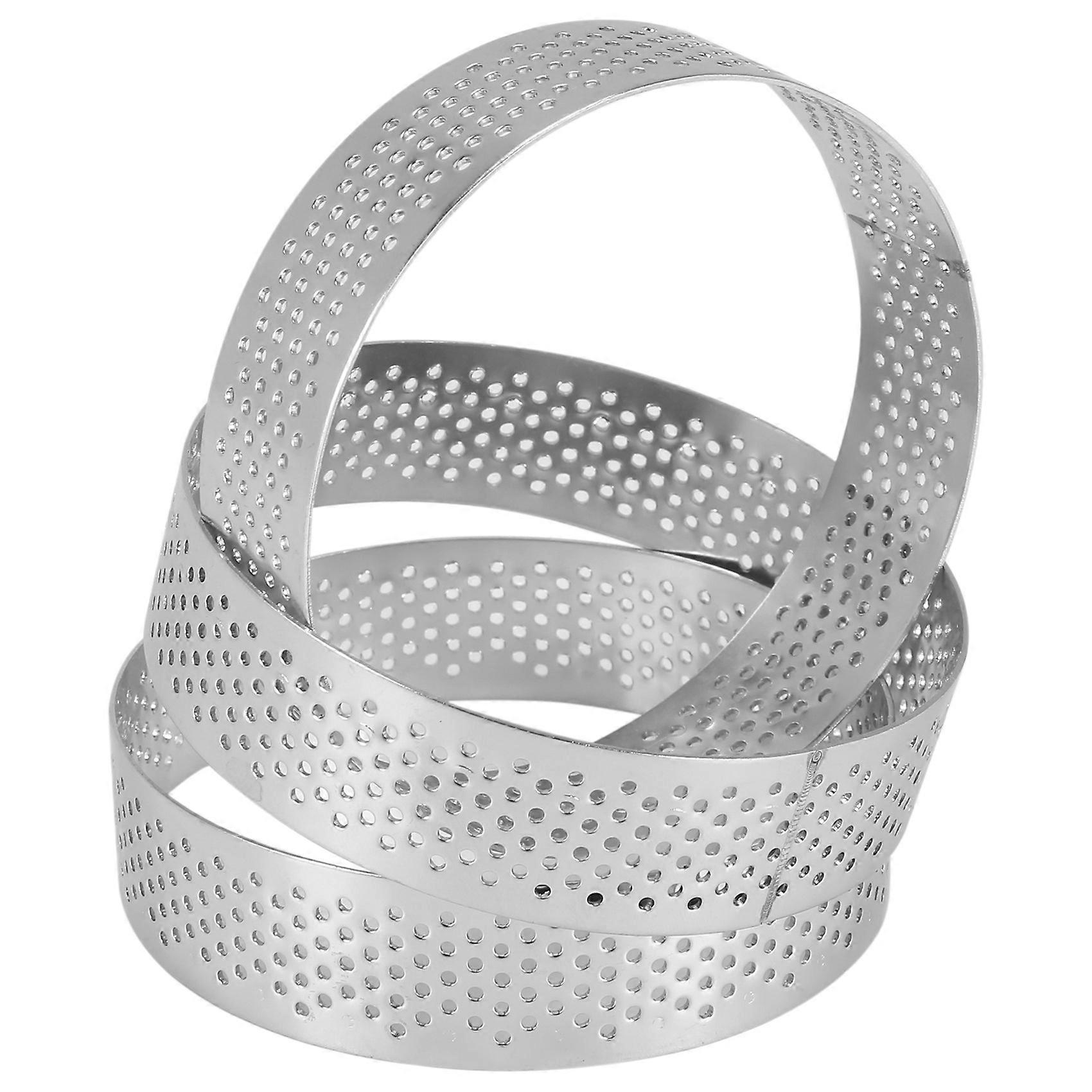 12 Pack rustfritt stål Terte Ringer 3 tommer, perforert kake mousse ring, kake ring mold, rund kake